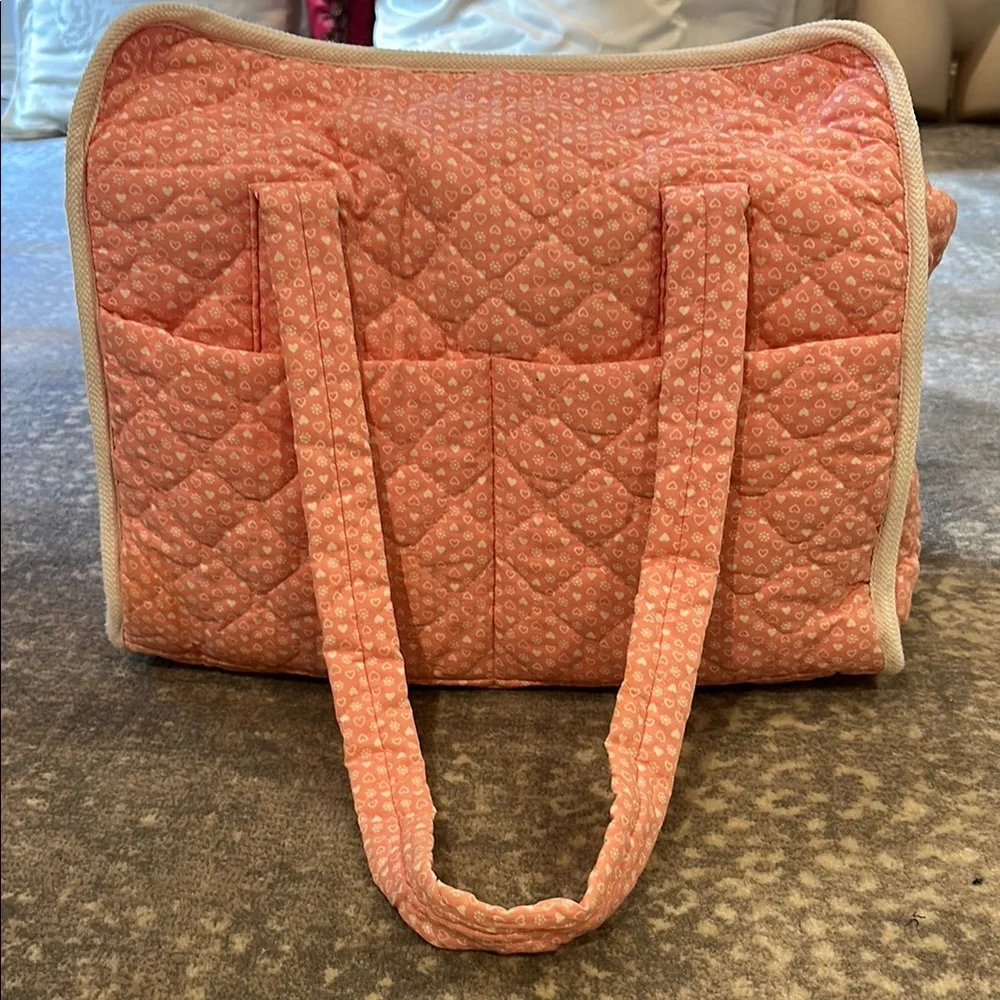 43 YEAR OLD VINTAGE DIAPER BAG PINK AND WHITE